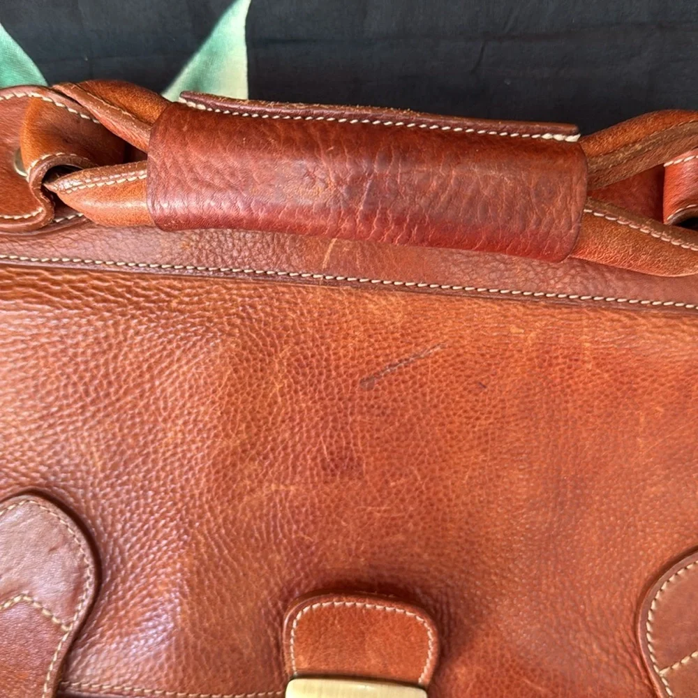 🍍 A&N  FLORENCE leather document bag classic Brown No key🍍16” width 🍍12” length - Picture 4 of 9